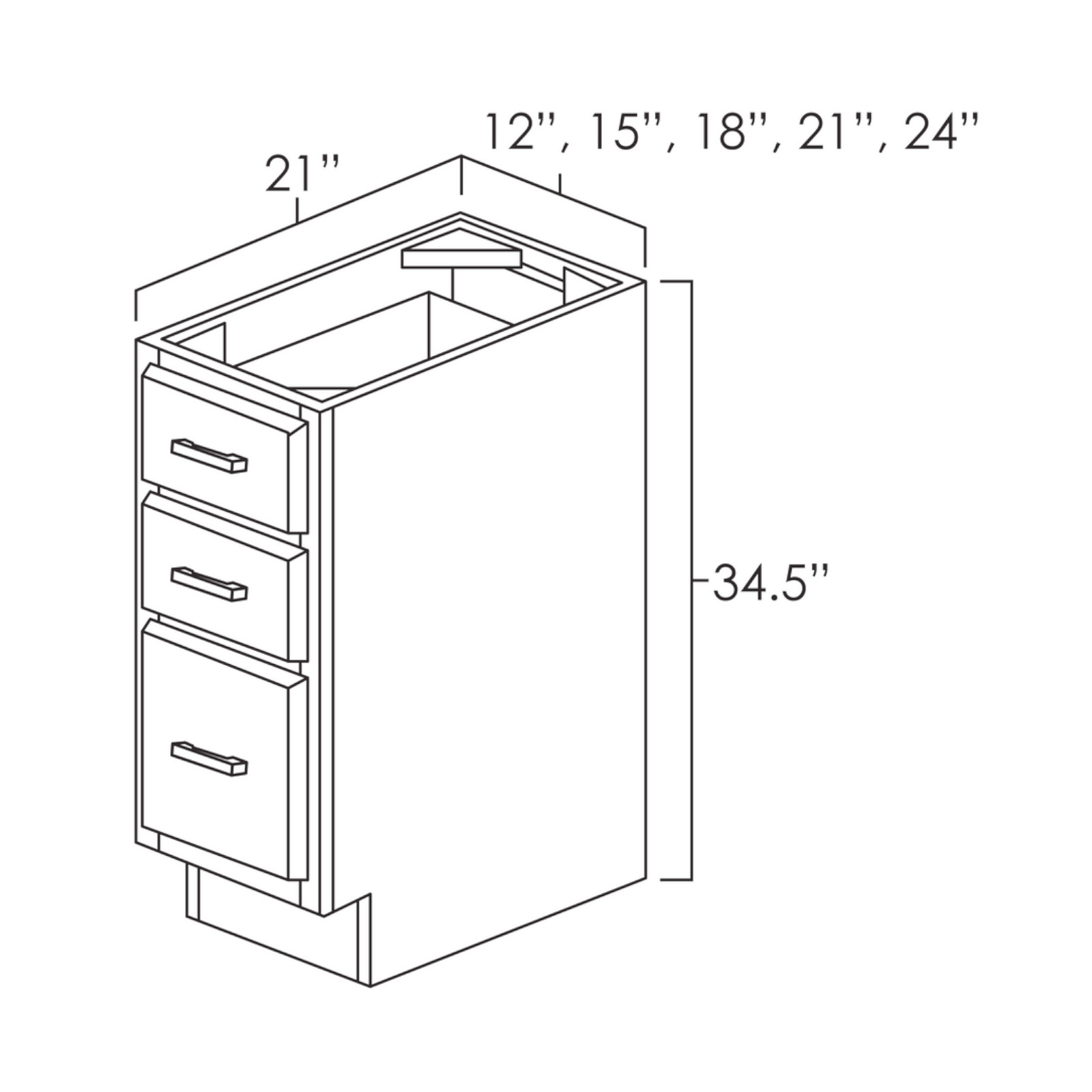 Everview Ready To Assemble  Florence Sage Drawer Base Vanity Cabinet