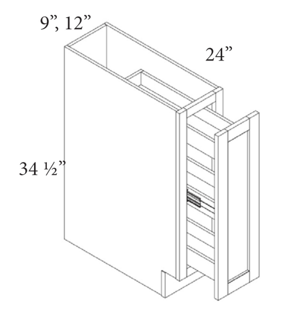 Everview RTA Cambridge Shaker - Base Cabinet - Spice Rack