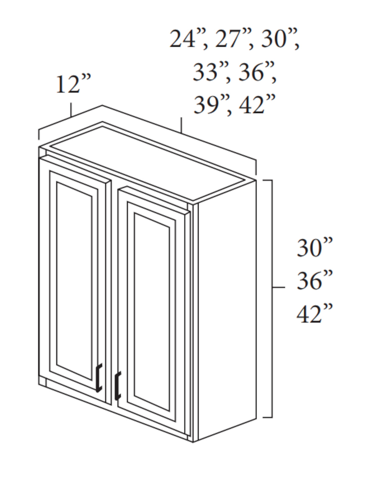 Everview Ready To Assemble Cambridge Shaker Double Door Wall Cabinet