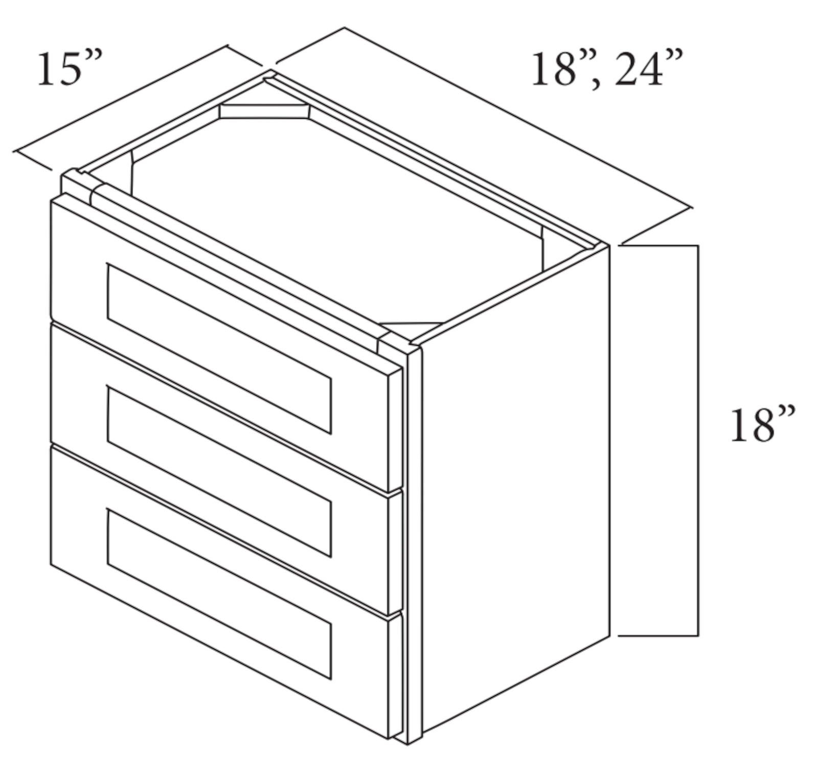 Everview Ready To Assemble Cambridge Shaker Drawer Base Cabinet