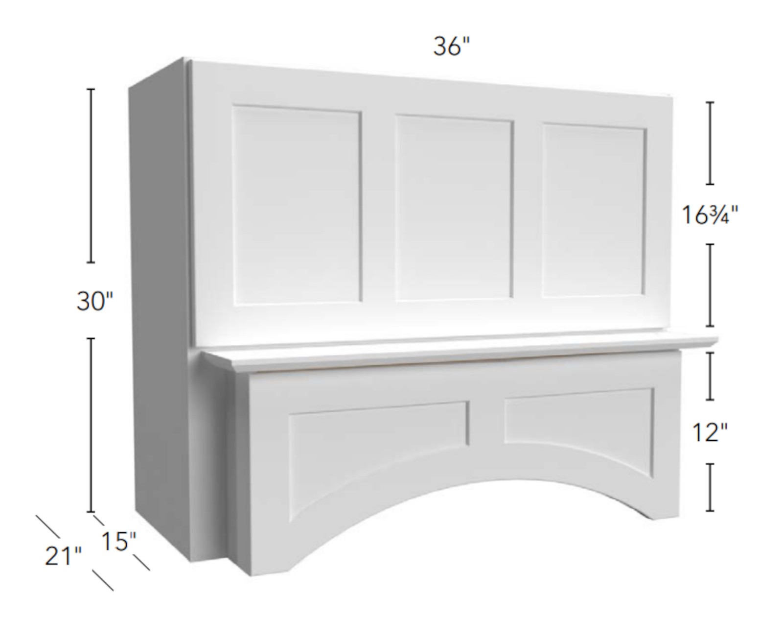 Fabuwood Desert Oak Arched Hoods Cabinet