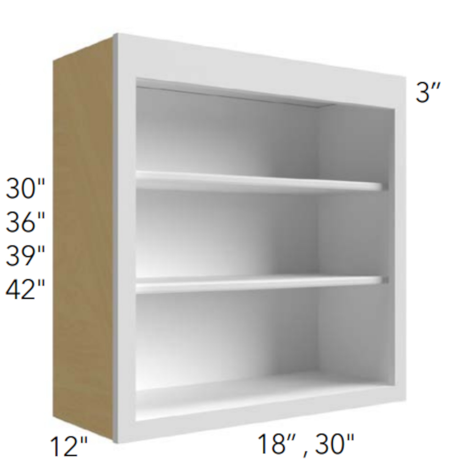 Fabuwood Desert Oak Open Shelf Wall Cabinet