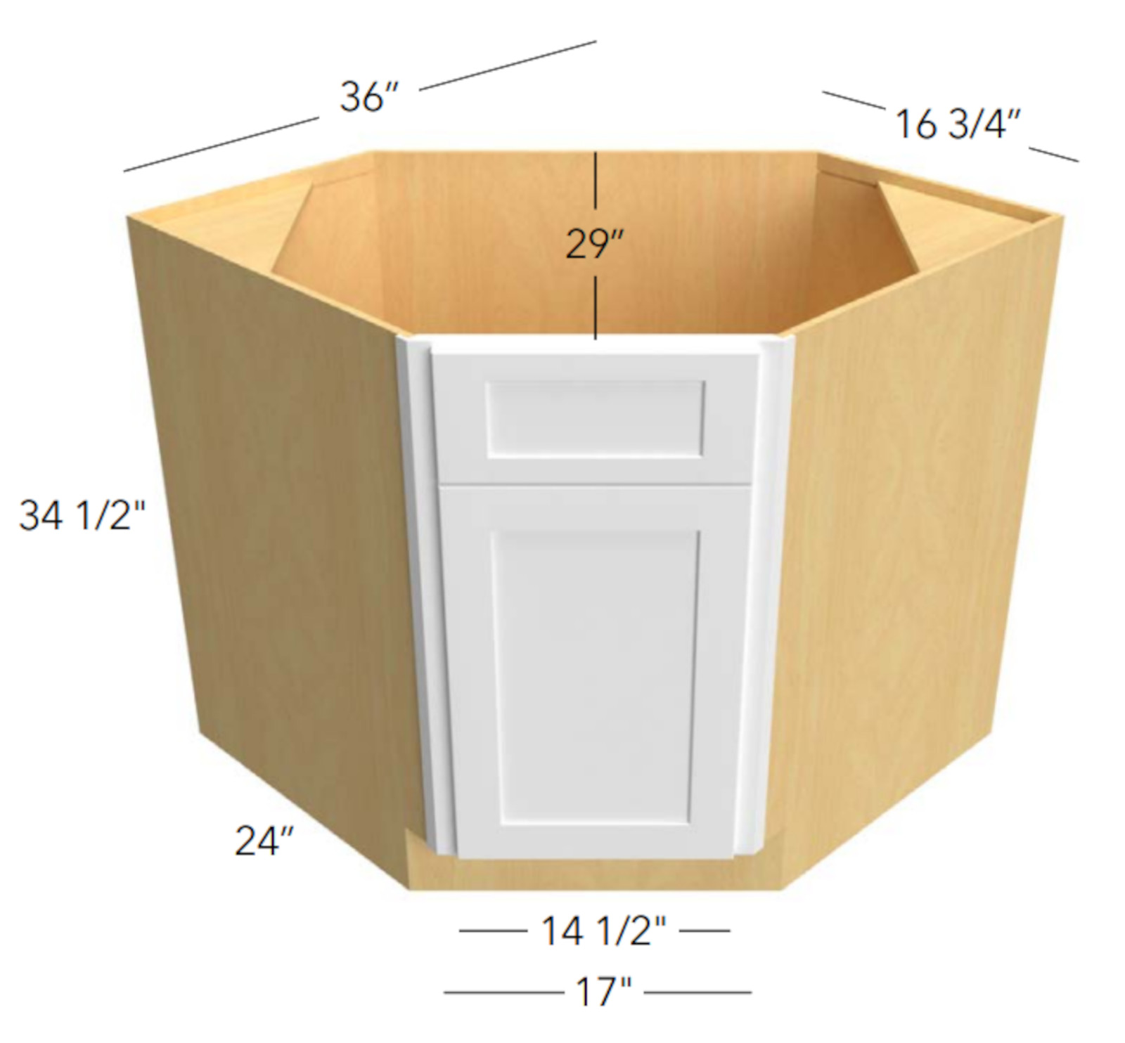 Fabuwood Desert Oak Diagonal Sink Base Cabinet