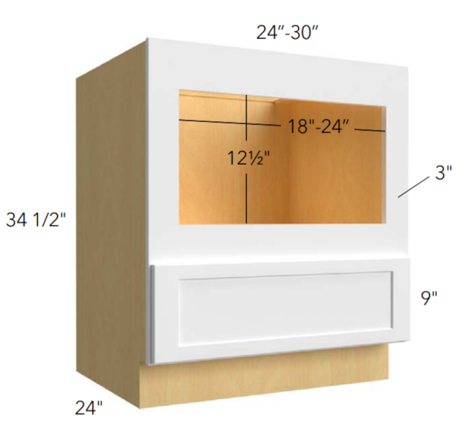 Fabuwood Desert Oak Microwave Base Cabinet