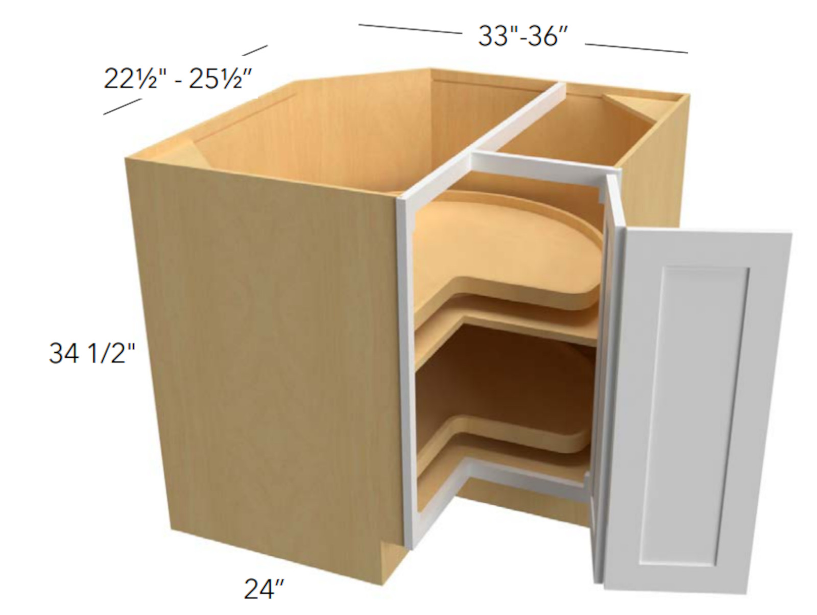Fabuwood Desert Oak Lazy Susan Base Cabinet