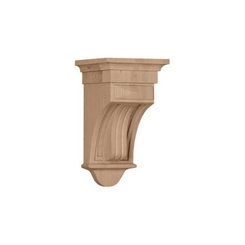 Ekena Millwork Raised Fluted Wooden Corbel